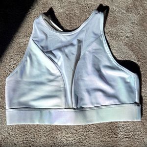Carbon38 Iridescent Mesh Sports Top